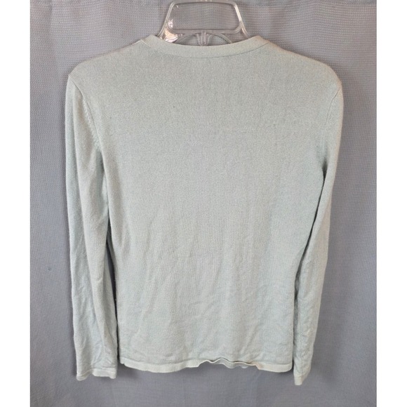 Laurel Women Cardigan Top Small-36 Light Gray Color Button Up V-Neck - Picture 2 of 6